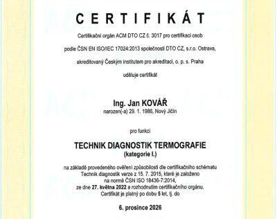 Školení Přípravný kurz pro certifikaci v termografii